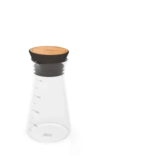 PEBBLY - Dressing-Shaker aus Glas und Bambus - 450 ml - Mit Skala - zum Aufbewahren von Saucen und Bewahren der Aromen