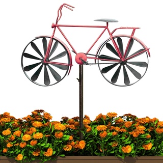 Teksome Windspinner aus Metall | Motorrad-/Fahrrad-Windspiele für Hof und Garten | Fahrrad-Gartenstecker-Dekoration | Windskulpturen und Spinner für Vorgarten, Rasen