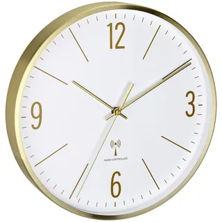 TFA Funk Wanduhr 30,0 cm 60.3534.53 gold