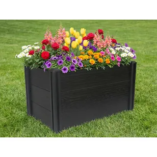 KONIFERA Hochbeet Kunststoff, verschiedene Größen, Holzoptik schwarz 88,6 cm x 46,9 cm x 50 cm