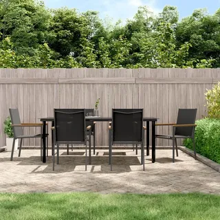 Festnight Gartenmöbel Set 6 Personen Terrassenmöbel Außen Gartenmöbel Set 6 Stühle mit Tisch Sitzgruppe Outdoor Gartentisch mit Stühlen Set Garten Essgruppe Gartengarnitur Textilene und Stahl