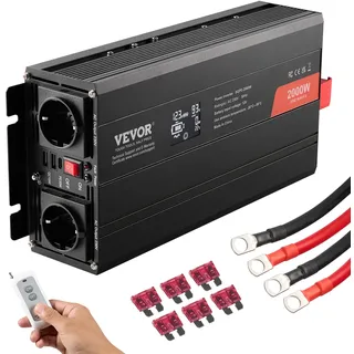Vevor Reiner Sinus-Wechselrichter 2000W DC12V AC230V mit Display