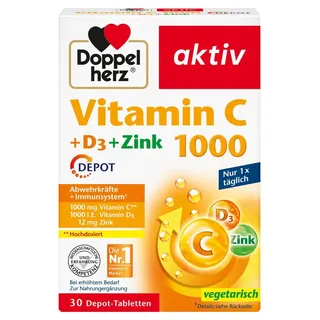 Doppelherz Aktiv Vitamin C 1000 + D3 + Zink Depot Tabletten 30 St.