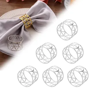 Set von 20 Stück Silberne Serviettenringe - Weihnachtsserviettenringe - Silber