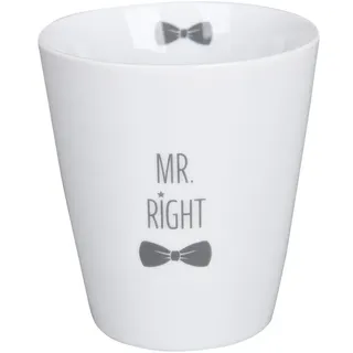 Krasilnikoff Porzellanbecher Happy Mug Mr Right, 330 ml