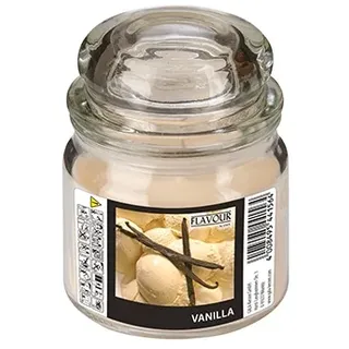 Papstar Maxi-Duftkerzen im Glas, Vanille, Ø 90 mm · 120 mm, "Flavour", 4 Stück