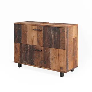 Vicco Waschbeckenunterschrank Ilias, Eiche rustikal, 80.2 x 60.8 cm mit 2 Schubladen