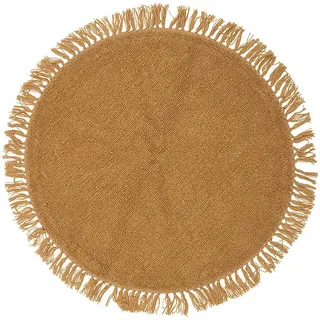 Bloomingville Wollteppich "Lenea" in Gelb - Ø 110 cm