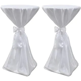 vidaXL Stehtischhusse Weiß Ø 80 cm 2er Set