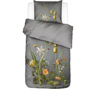 Essenza Ficaria Blumen Satin Grau 135 x 200 cm + 80 x 80 cm