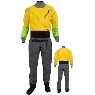 Trockenanzug Für Herren, Kajak, Leicht, 3-Lagig, Wasserdicht, Zum Paddeln, Angeln, Bootfahren, Kanufahren, Rafting, Tourengehen, Segeln,Yellow-XL