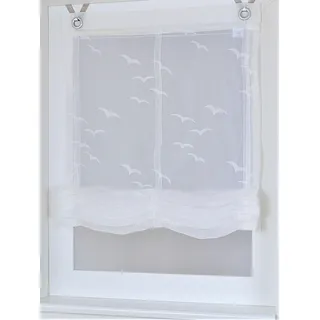 Kutti Raffrollo Seabird 45 x 130 cm transparent/weiß