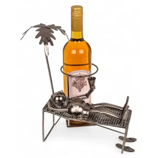 Weinflaschenhalter mit humorvollem Design – Flaschenhalter – Metall – 20 x 15 x 15 cm – Geeignet für 0,75-Liter-Flaschen – Ideal für Es...