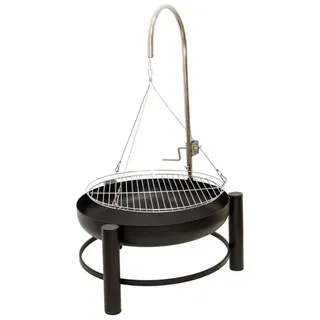 Lemodo Holzkohlegrill Schwenkgrill mit höhenverstellbarem Grillrost
