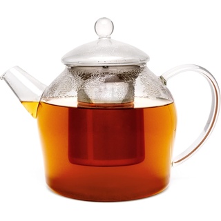 Bredemeijer große Teekanne aus Glas mit Edelstahl-Siebeinsatz 1.2 Liter