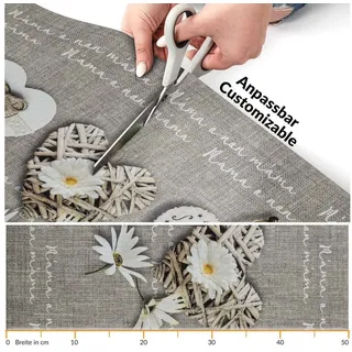 ANRO Küchenläufer Sprinty Mama, bedruckt, mit PVC-Rücken, rechteckig, Höhe: 3 mm, Motiv Landhaus Herz, 52 x 120 cm grau 52 cm x 120 cm x 3 mm