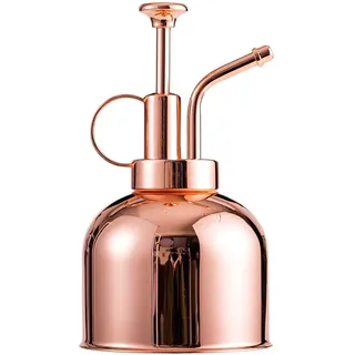 Pflanzensprühflasche,300ml Metall Pflanzensprüher Pflanzen,Sprühflasche Edelstah Gießkanne mit Top Pumpe,Handsprüher Kleine Gießkanne für Zimmerpflanzen Garten Pflanzen Indoor Outdoo(Roségold)