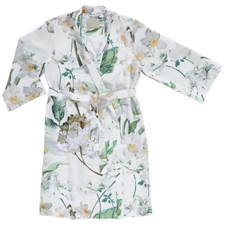 Essenza Kimono, Weiß, Textil, Blume, Oeko-Tex® Standard 100, Badtextilien, Bademäntel