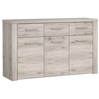 Newroom Sideboard Sandeiche 136 cm, Sideboard Sandeiche Modern Sideboard Highboard Wohnzimmer beige