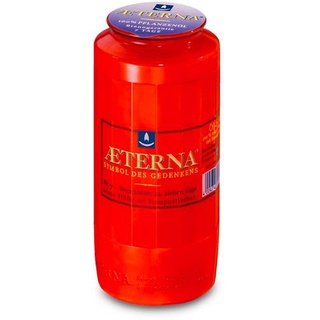 Aeterna Grabkerzen Nr. 7 - 100 % Pflanzenöl - Rot (20 Grablichter) - Brenndauer ca. 7 Tage - Kerzen / Öllichter für Grablaternen