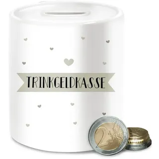 Shirtracer Spardose Trinkgeldkasse - Herzen Deko, (1-tlg), Trinkgeld weiß