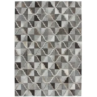 Kayoom Lavish 310 Lederteppich 160 x 230 cm Grau