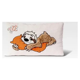 Kissen Faultier Wave Dave rechteckig 43x25cm – Flauschiges Kuscheltierkissen in Beige