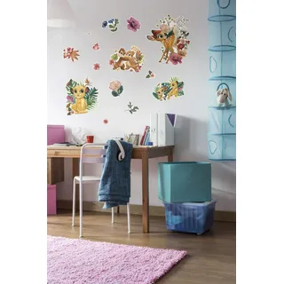 KOMAR Disney Deco-Sticker von Komar - Be in Nature - Größe 100 x 70 cm - Kinderzimmer, Wandtattoo, Dekoration, Sticker, Simba, König der Löwen, bunt