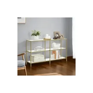Konsolentisch, Regal, 3 Ablagen aus Hartglas