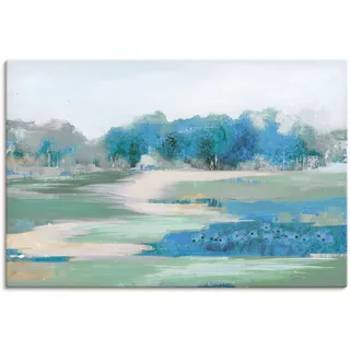 Leinwandbild ARTLAND "Mitten in der Natur" Bilder Gr. B/H: 60 cm x 40 cm, Wiesen & Baumbilder Querformat, 1 St., blau Leinwandbilder auf Keilrahmen gespannt