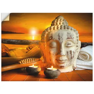 ARTland Wanddeko Wandtattoo selbstklebende Vinylfolie Buddha Buddhismus Zen Spa Wellness Entspannung T5OK