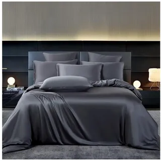 luxuskollektion Traumschlaf Uni Lyocell Grau 155 x 220 cm + 80 x 80 cm