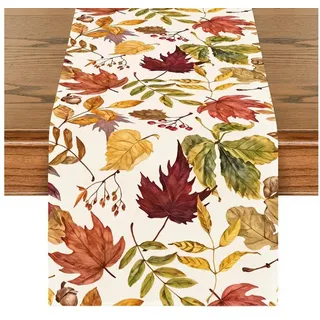 LuxusKollektion Tischläufer Tischläufer Herbst Ahornblätter bunt 33x183cm (1-tlg) bunt