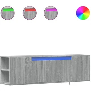 vidaXL TV-Wandschrank mit LED-Beleuchtung 135x31x39,5 cm Grau Holz