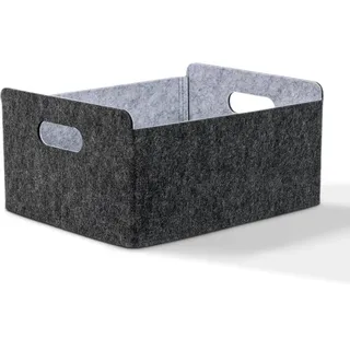 BEHONA Filzkorb Aufbewahrungskorb aus Filz, Schrank Organizer, Regalkörbe | Faltbarer Korb Aufbewahrung, Filz Organizer Box, Filzbox für Schreibtisch Regal Treppen Stufen Schubladen Zuhause Büro