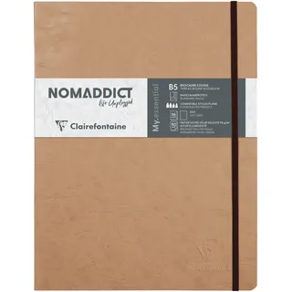 Clairefontaine 79443C - Notizbuch My.Essential Age Bag, Format B5 (19x25 cm), mit Fadenbindung, 96 Blatt nummeriert, dot/punktkariert, Papier elfenbein 90g, Beige, 1 Stück