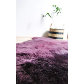 Merino Wool Hand Made Echt Natur 100% Wolle Schaffell Teppich Sofa Stuhl Bezug Pad Lammfell Teppich Pad (Purple)