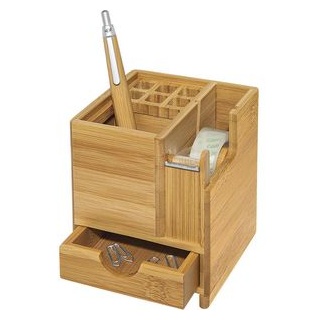 Wedo Schreibtisch-Organizer 611707, Bambus, 3 Fächer und 1 Schublade, braun