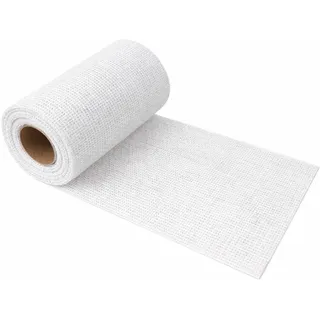 G.schmückt Tischläufer Leinenoptik, Tischband auf Rolle zuschneidbar, Festliche Tischdeko Tischdecke für Hochzeit, Kommunion & Geburtstag (Weiß 10m x 15cm)