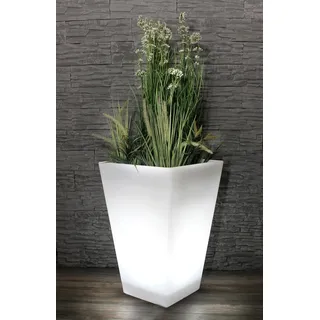 Arnusa Großer LED Blumenkübel 69,5 x 45 cm beleuchtet RGB mit Fernbedienung PL409S Pflanzkübel modern Blumentopf Akku und Netzkabel Indoor § Outdoor