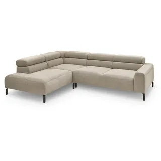 KAWOLA Ecksofa Cord 4-Sitzer Beige
