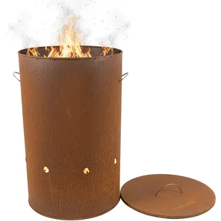 Relaxdays Feuertonne Ø 38,5 cm Braun