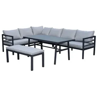 BELLAVISTA Loungeset »Ecklounge«, 7 Sitzplätze, Aluminium, inkl. Auflagen - grau