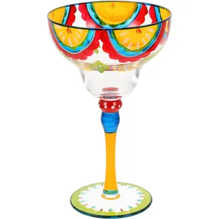 Gadpiparty Bemaltes Margarita-Glas Handgefertigt Dekoratives Cocktailglas 7.09X4.33X2.95In Vielseitiges Trinkglas Für Haus Party Bar Küchendekoration