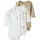 Langarmbody NBNBODY 3P LS OXFORD BEAR NOOS Oxford Tan-68 Packung 3-tlg 3er-Pack mit Druckknöpfen im Schritt weiß 68
