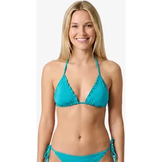 Bikini-Oberteil Damen Triangel Rüschen Mae Cancan türkis