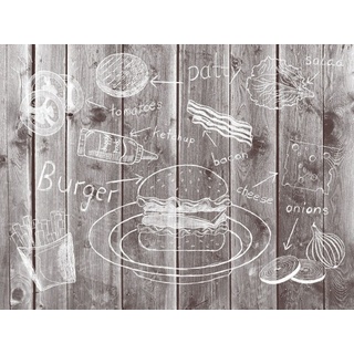 Mank Tischset Papier Burger Board in Grau, 40 x 30 cm, 500 Stück - Platzdeckchen Platzset
