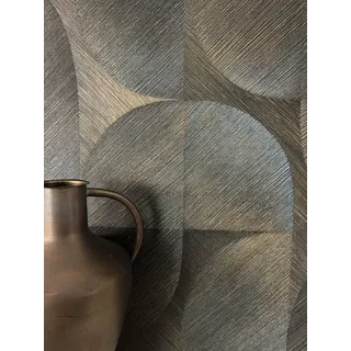Newroom Vliestapete Marick Brown Tapete Mustertapete Muster,Linien,Verlauf, Braun Tapete Modern Muster - Mustertapete Retro Dunkelbraun Grau Geometrisch Grafisch Linien Verlauf für Wohnzimmer Schlafzimmer Küche, Retro braun