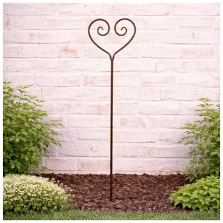 AltoBelli Gartenstecker AMORE Gartenstab HERZ Metall Antik Braun 100 cm | Gr.: onesize