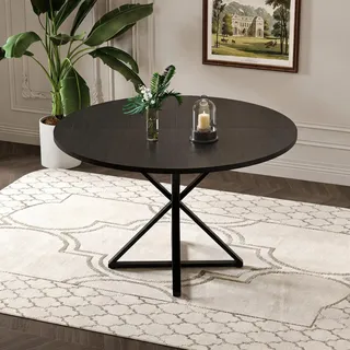 IDEALHOUSE Round Dining Table for 4-8 People, Runder Esstisch 120 cm | Für 4–6 Personen, ideal für Küche, Esszimmer oder Wohnzimmer